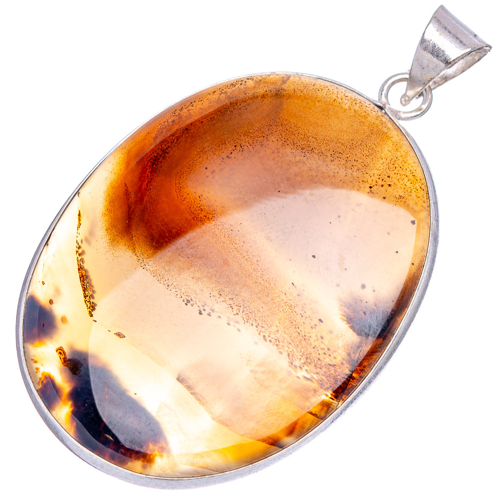 Montana Agate Pendant 2 1/4" (Silver Plated)
