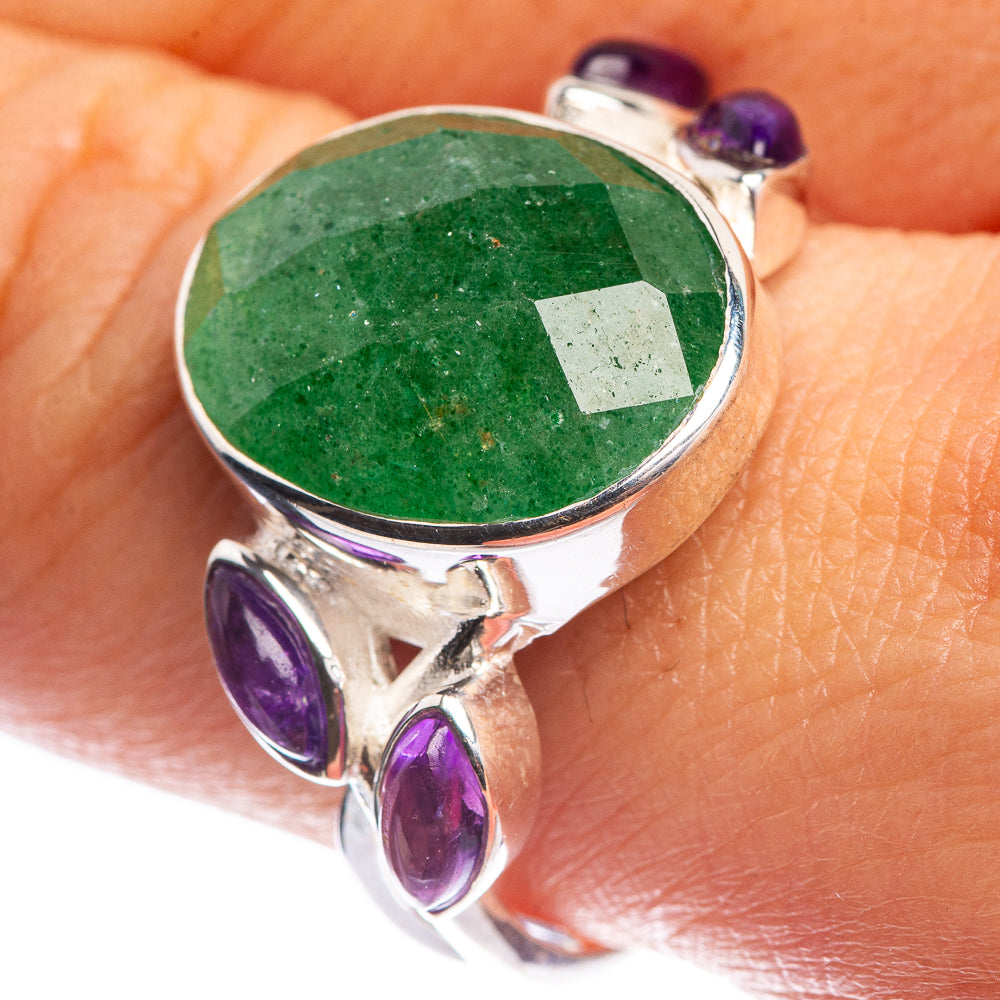 Green Aventurine, Amethyst Ring Size 9.75 (925 Sterling Silver) R144118