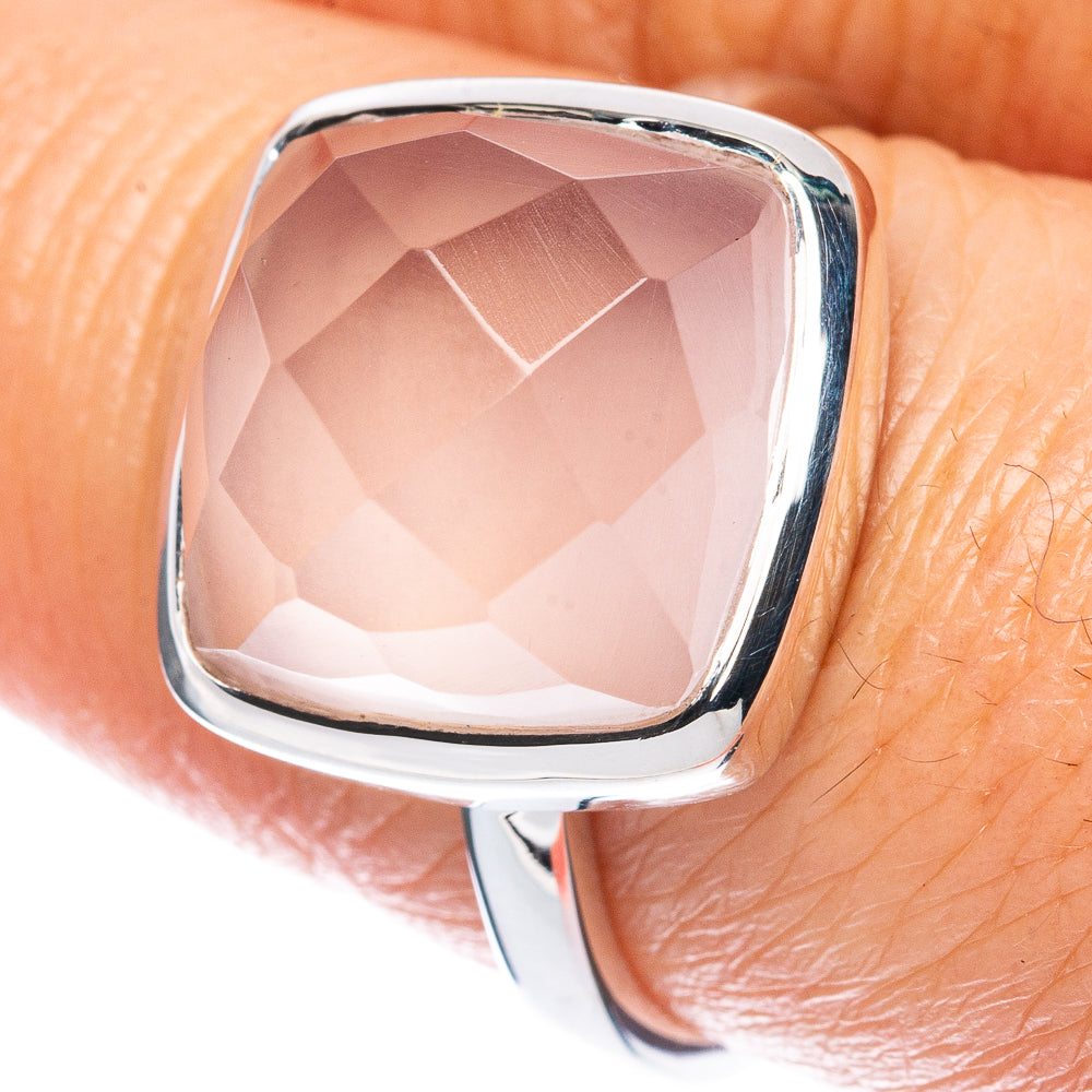 Premium Rose Quartz 925 Sterling Silver Ring Size 8 (925 Sterling Silver) R2729