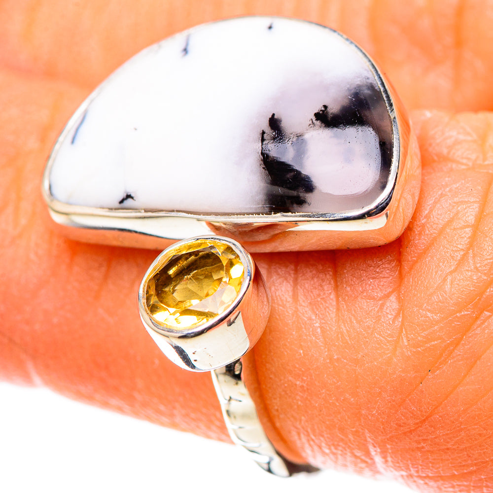 Premium Dendritic Opal, Citrine Ring Size 6 (925 Sterling Silver) RING138062
