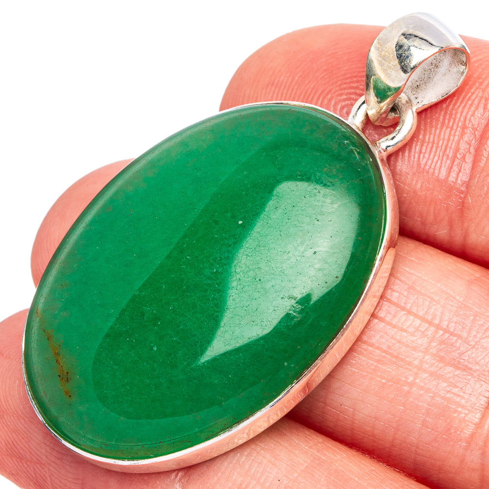 Green Aventurine Pendant 1 5/8" (925 Sterling Silver) P43318