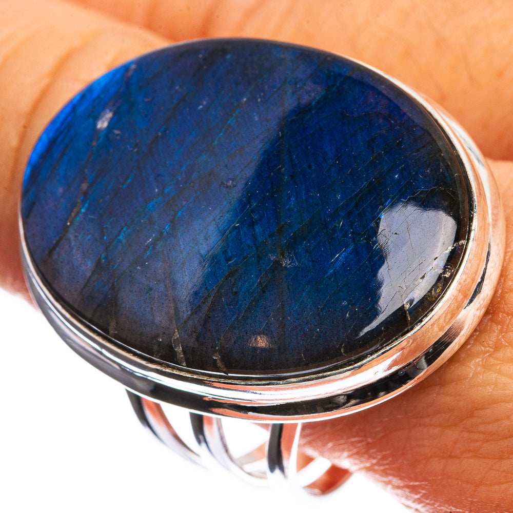 Huge Labradorite 925 Sterling Silver Ring Size 11