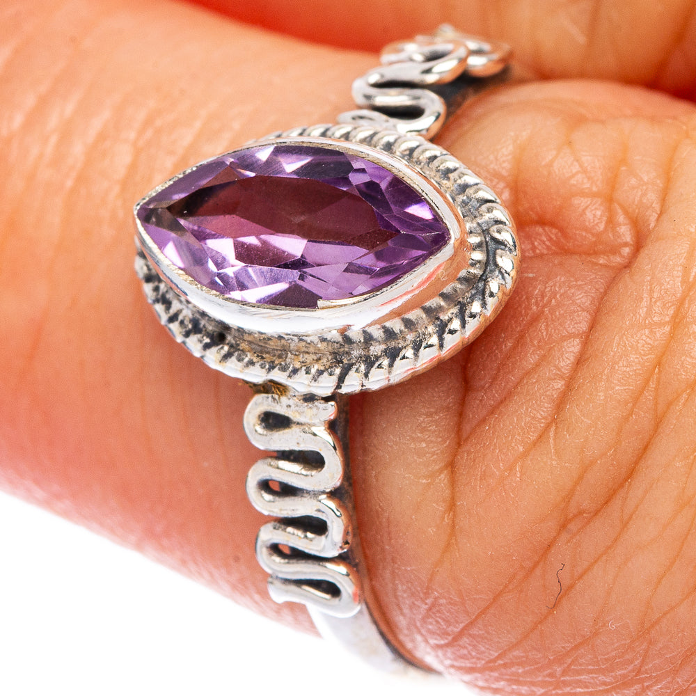 Faceted Amethyst Dainty Ring Size 6.5 (925 Sterling Silver) R145805