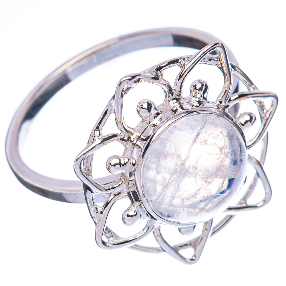 Premium Rainbow Moonstone Ring Size 9 (925 Sterling Silver) R3646