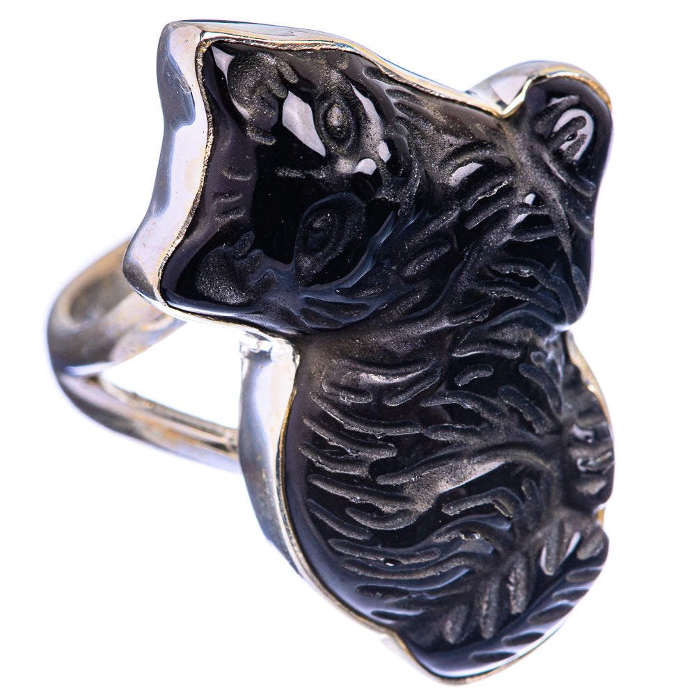 Black Onyx Cat Ring Size 6.5 (925 Sterling Silver) R142780
