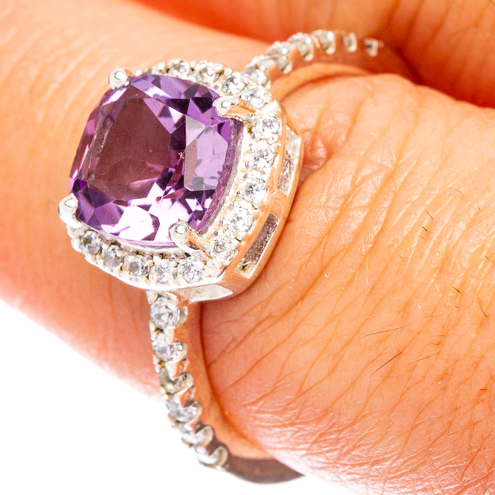 Faceted Amethyst Ring Size 7.75 (925 Sterling Silver) R146928