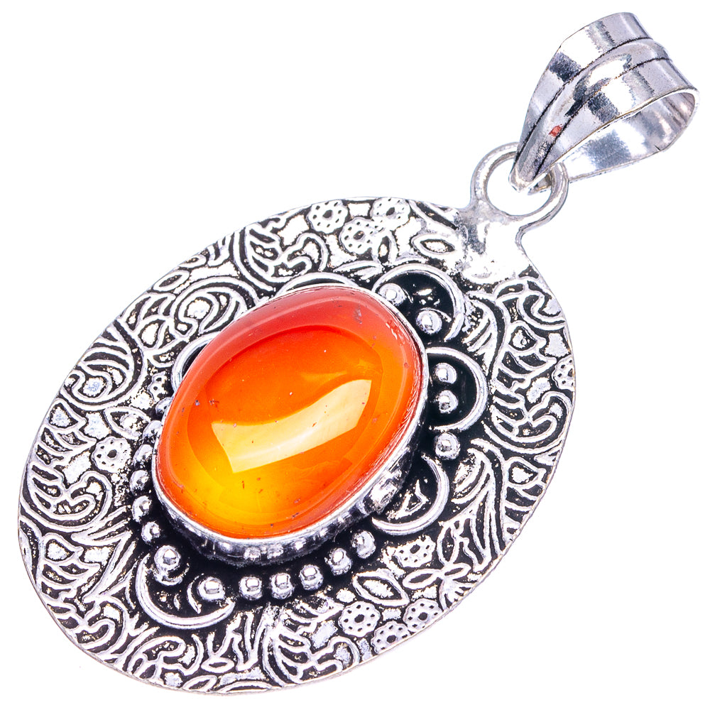 Pink Dendritic Opal Pendant 2" (German Silver)
