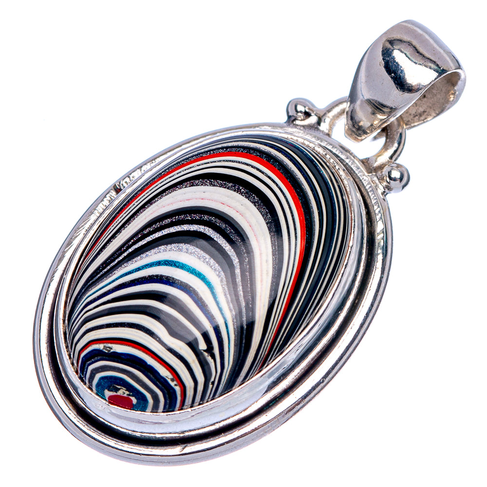 Rare Fordite Pendant 1 1/4" (925 Sterling Silver) P39954