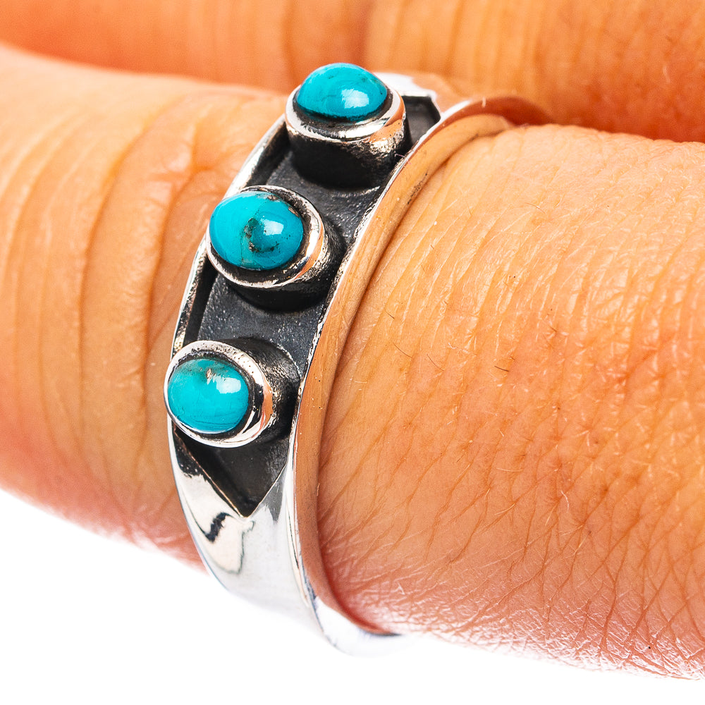 Native Style Mohave Turquoise Ring Size 8.5 (.925 Sterling Silver)