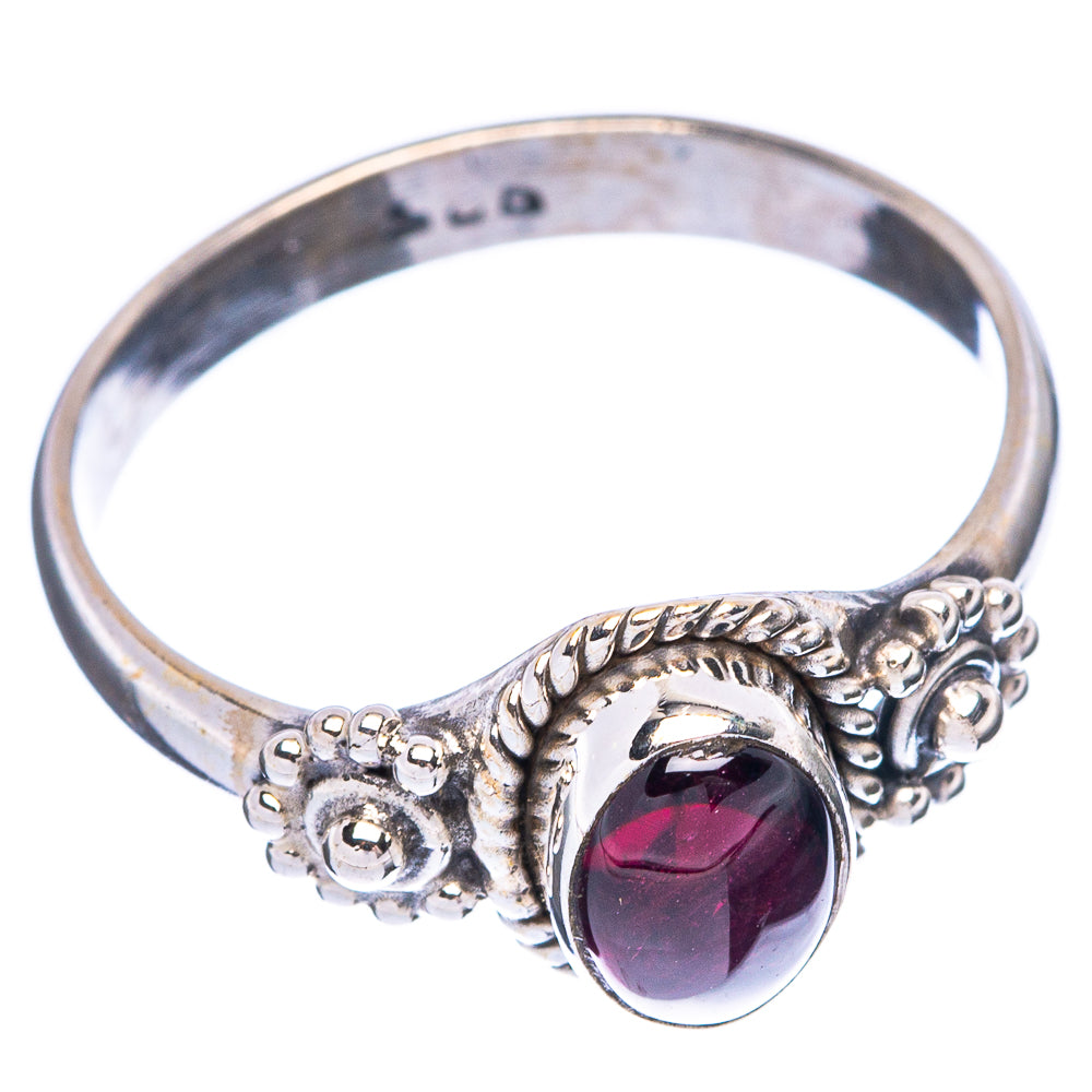 Garnet Dainty Ring Size 6.75 (925 Sterling Silver) R6000