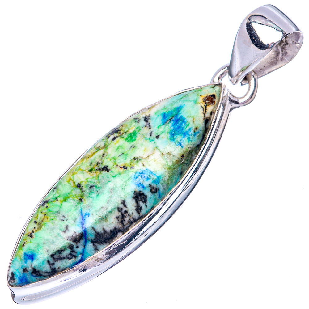 Azurite 925 Sterling Silver Pendant 1 3/4" (925 Sterling Silver) P42635