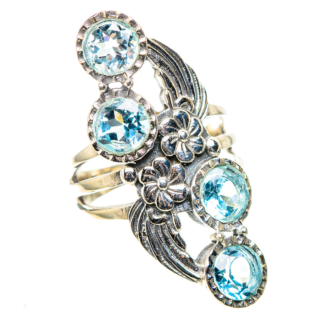Large Blue Topaz Ring Size 7 (925 Sterling Silver) RING138609