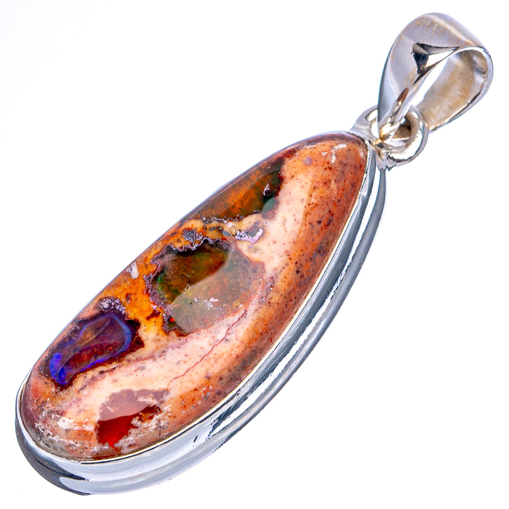 Rare Mexican Fire Opal Pendant 1 5/8" (.925 Sterling Silver)