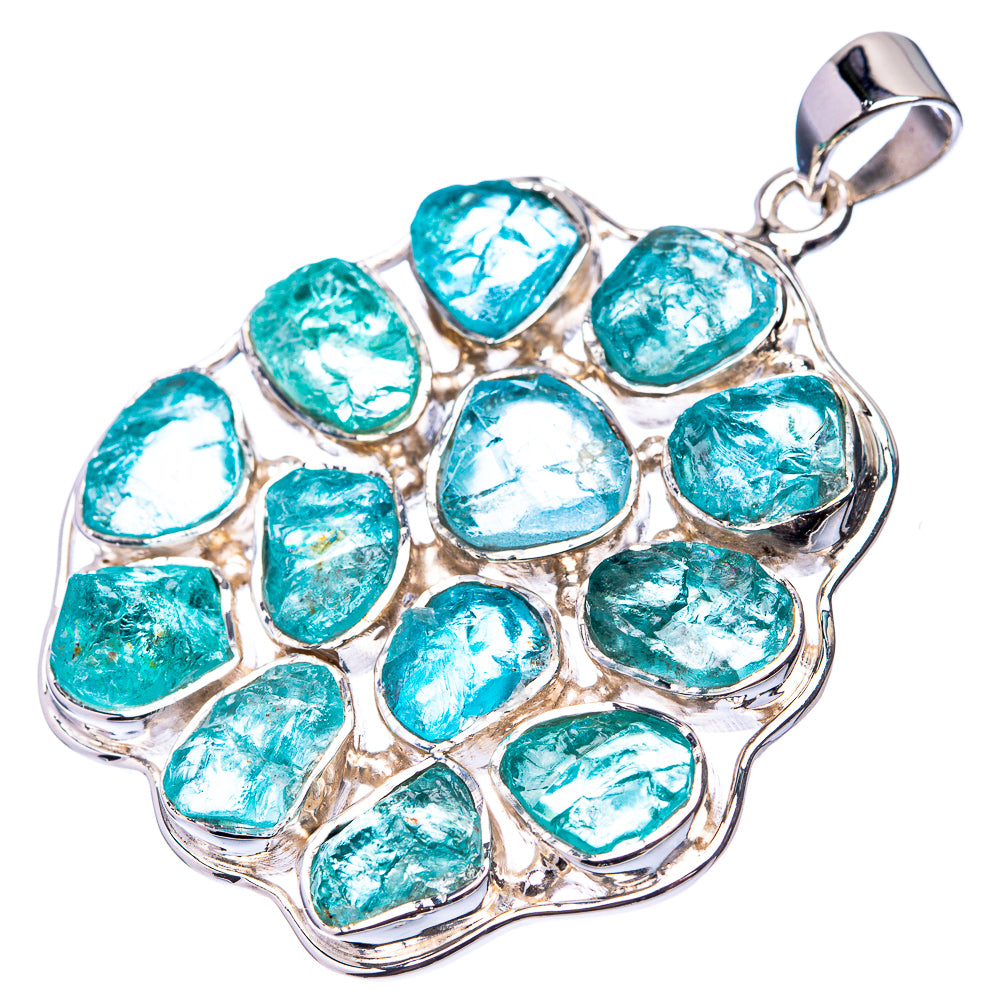 Signature Raw Aquamarine Pendant 2 1/8" (925 Sterling Silver) P38735