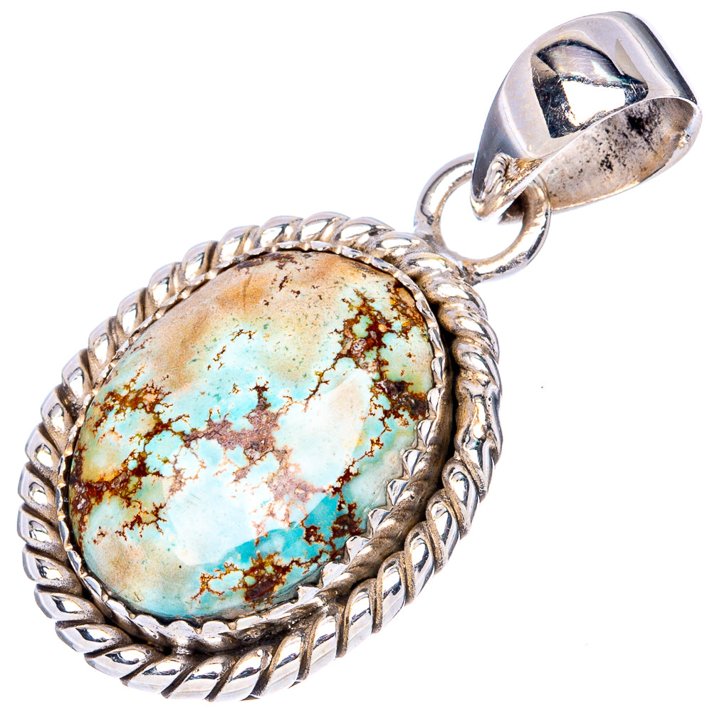 Rare Golden Hills Turquoise 925 Sterling Silver Pendant 1 3/8" (925 Sterling Silver) P41936