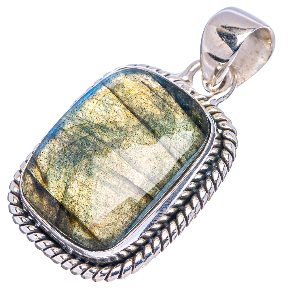 Labradorite Pendant 1 1/4" (.925 Sterling Silver)