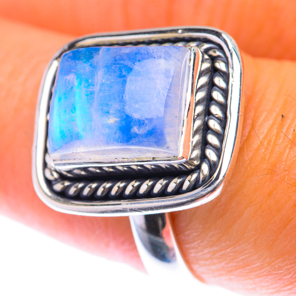 Rainbow Moonstone Ring Size 8 (925 Sterling Silver) RING139938
