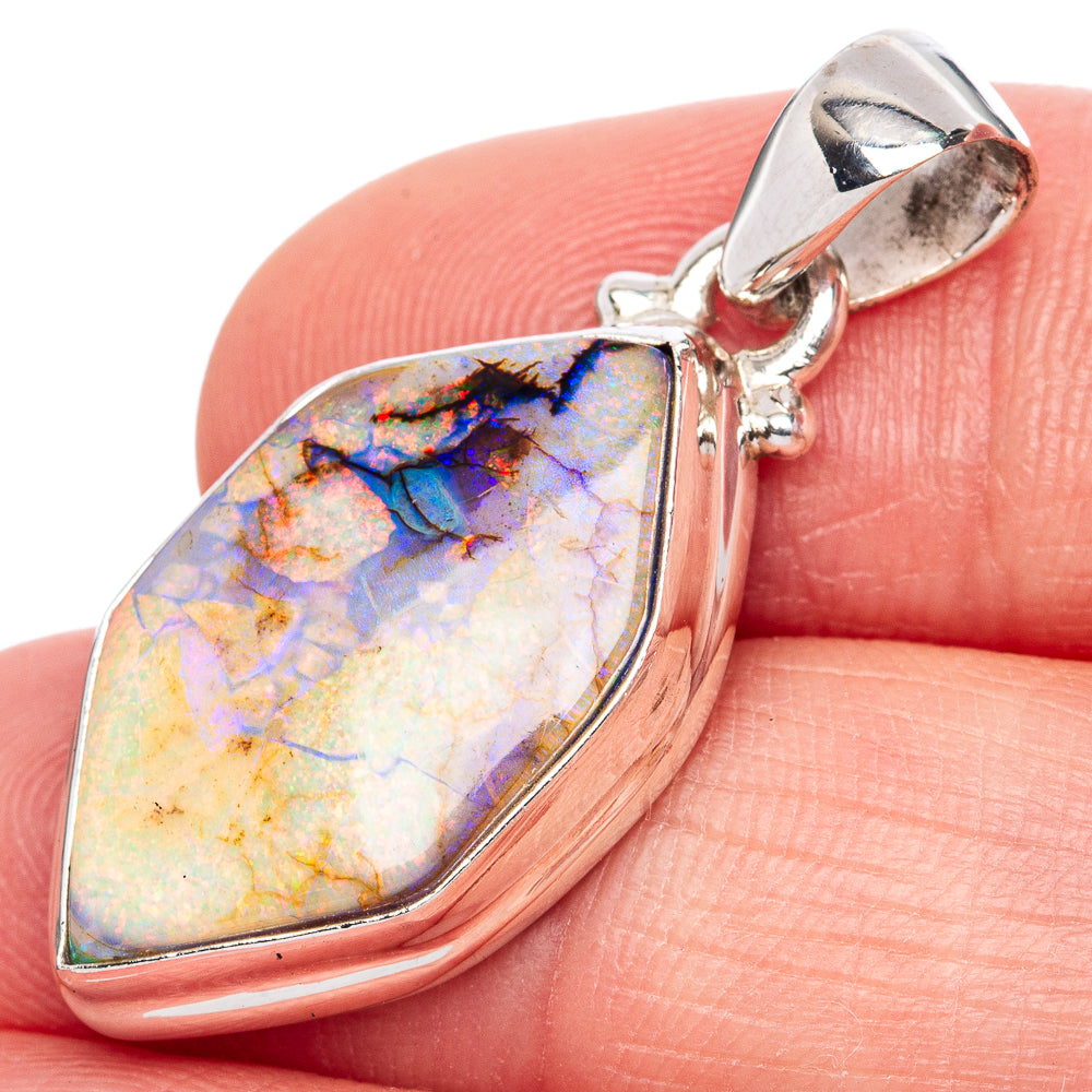 Rare Sterling Opal Pendant 1 3/8" (925 Sterling Silver) P42108