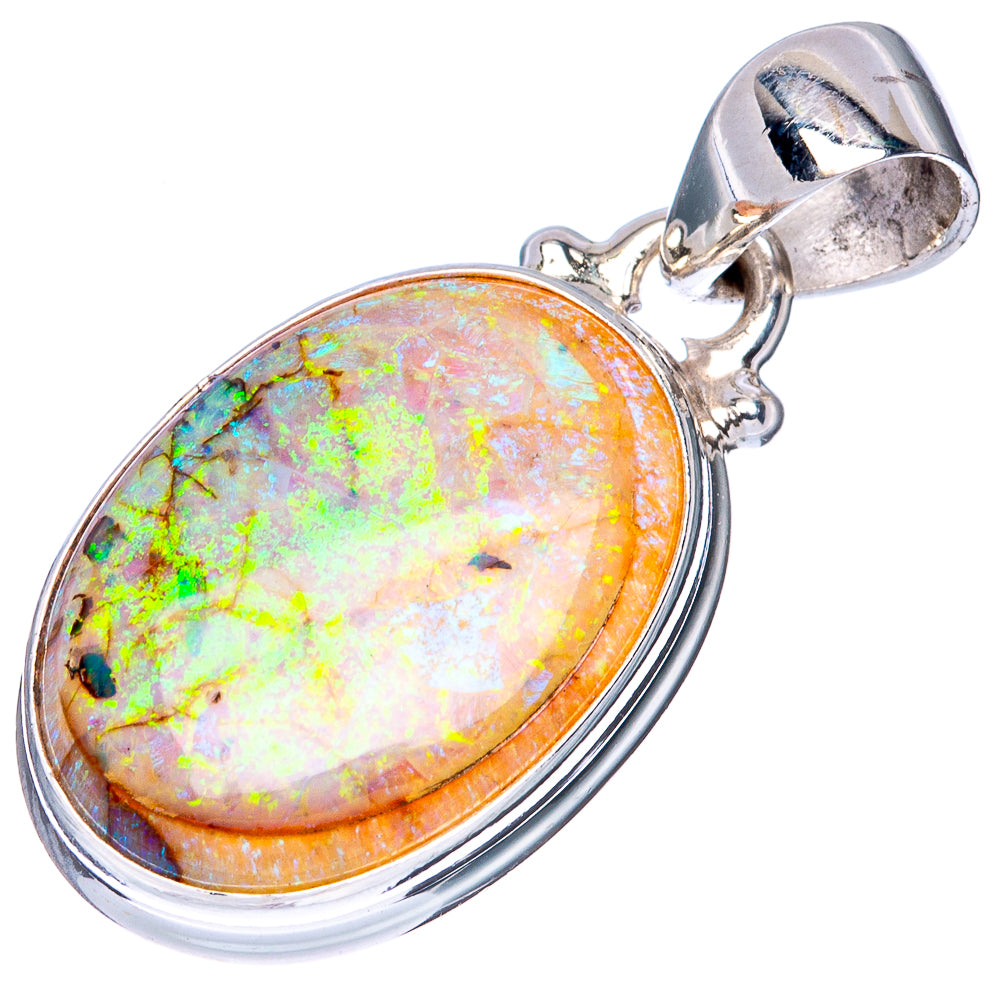 Rare Sterling Opal Pendant 1 1/8" (925 Sterling Silver) P42183