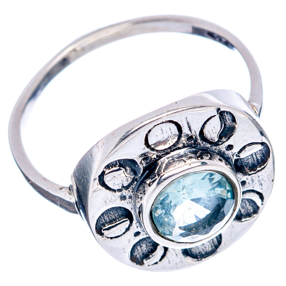 Blue Topaz Dainty Ring Size 6.25 (.925 Sterling Silver)