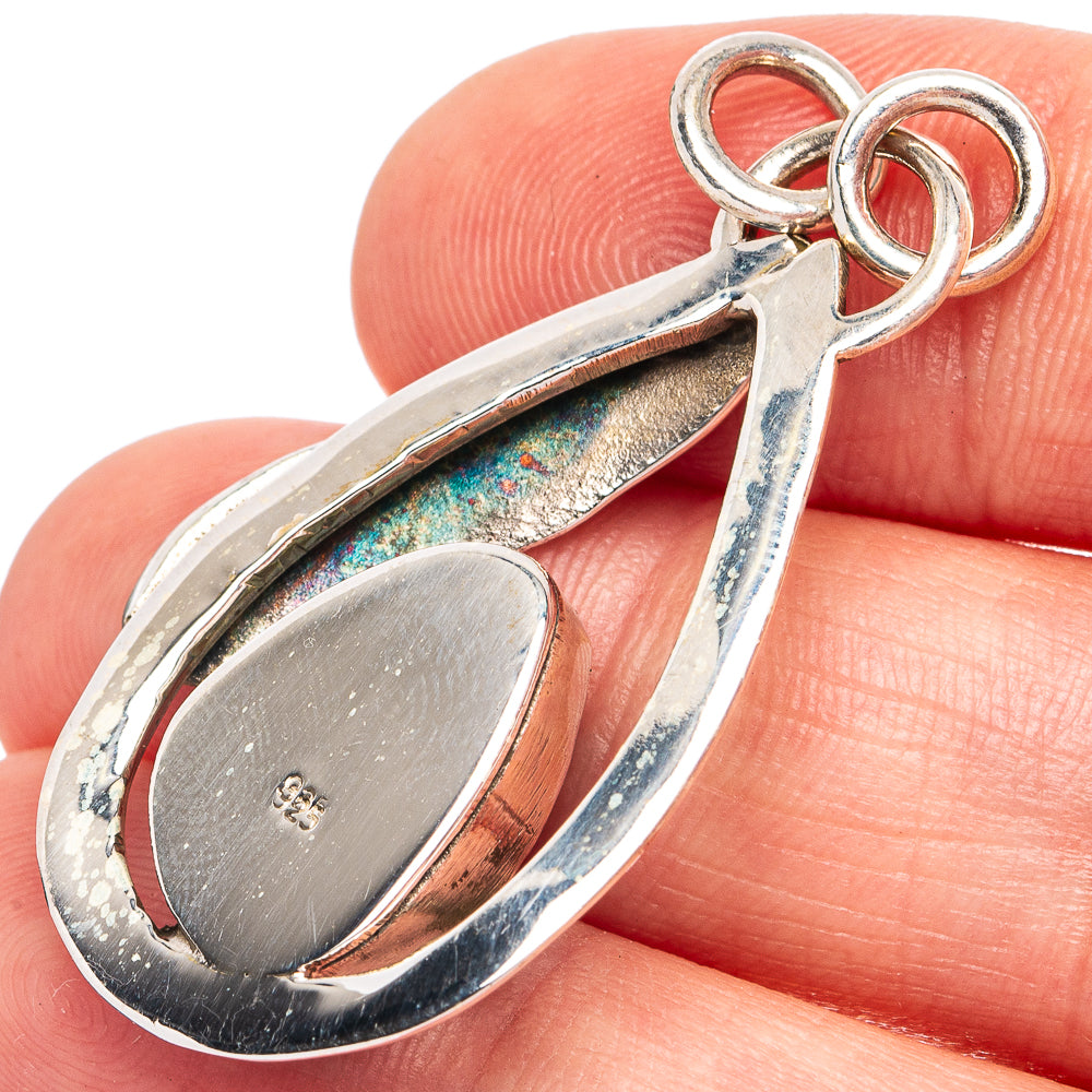 Rare Sonoran Gold Turquoise Pendant 1 5/8" (925 Sterling Silver) P45100
