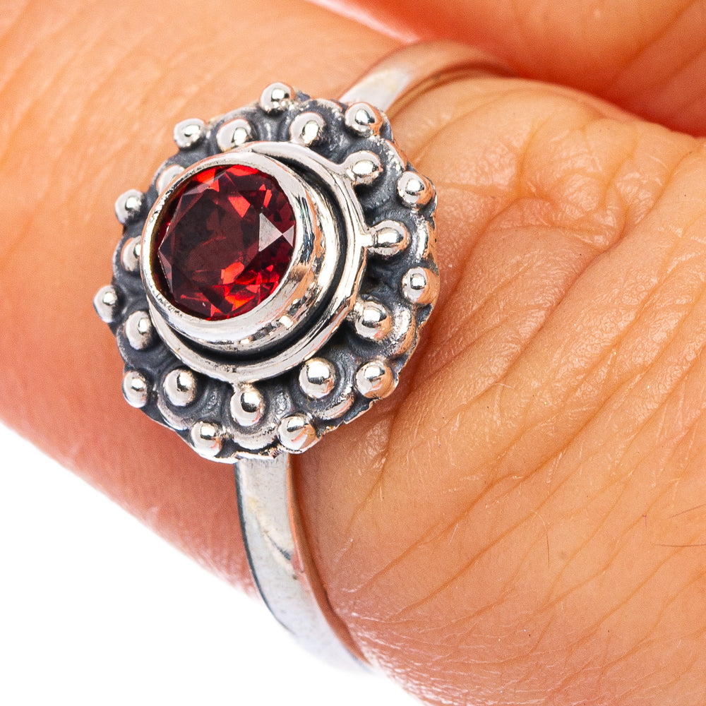 Garnet Dainty Ring Size 7 (925 Sterling Silver) R145626