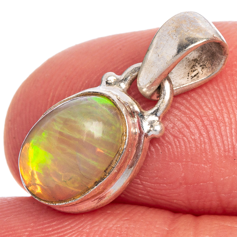 Rare Ethiopian Opal Pendant 3/4" (925 Sterling Silver) P40661
