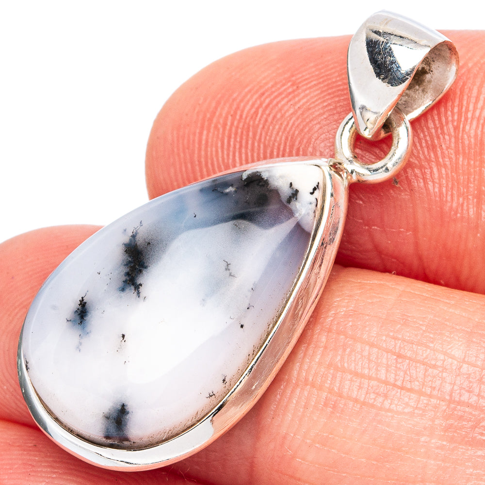 Dendritic Opal Pendant 1 1/4" (925 Sterling Silver) P43399