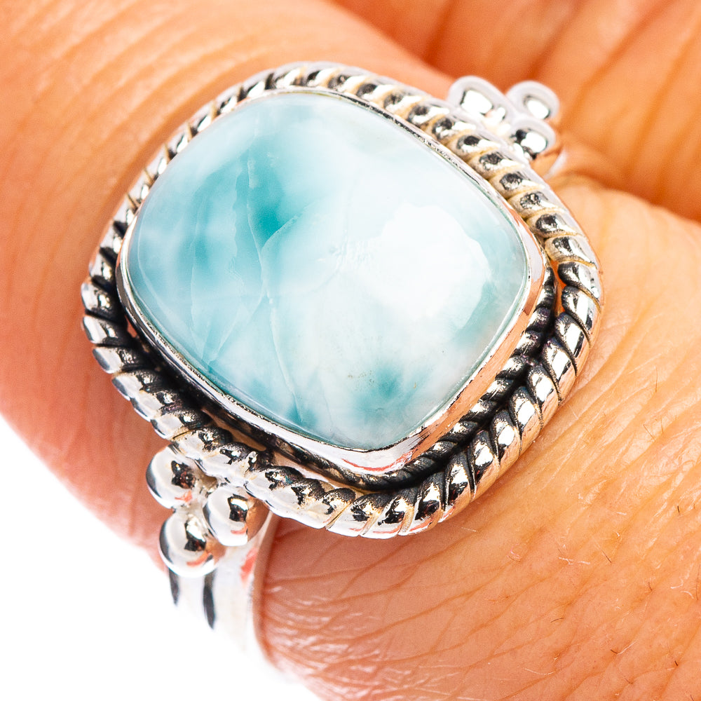 Rare Larimar Ring Size 7.5 (.925 Sterling Silver)