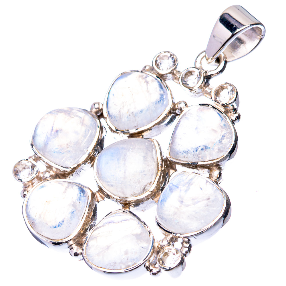 Signature Rainbow Moonstone Pendant 1 5/8" (925 Sterling Silver) P38733