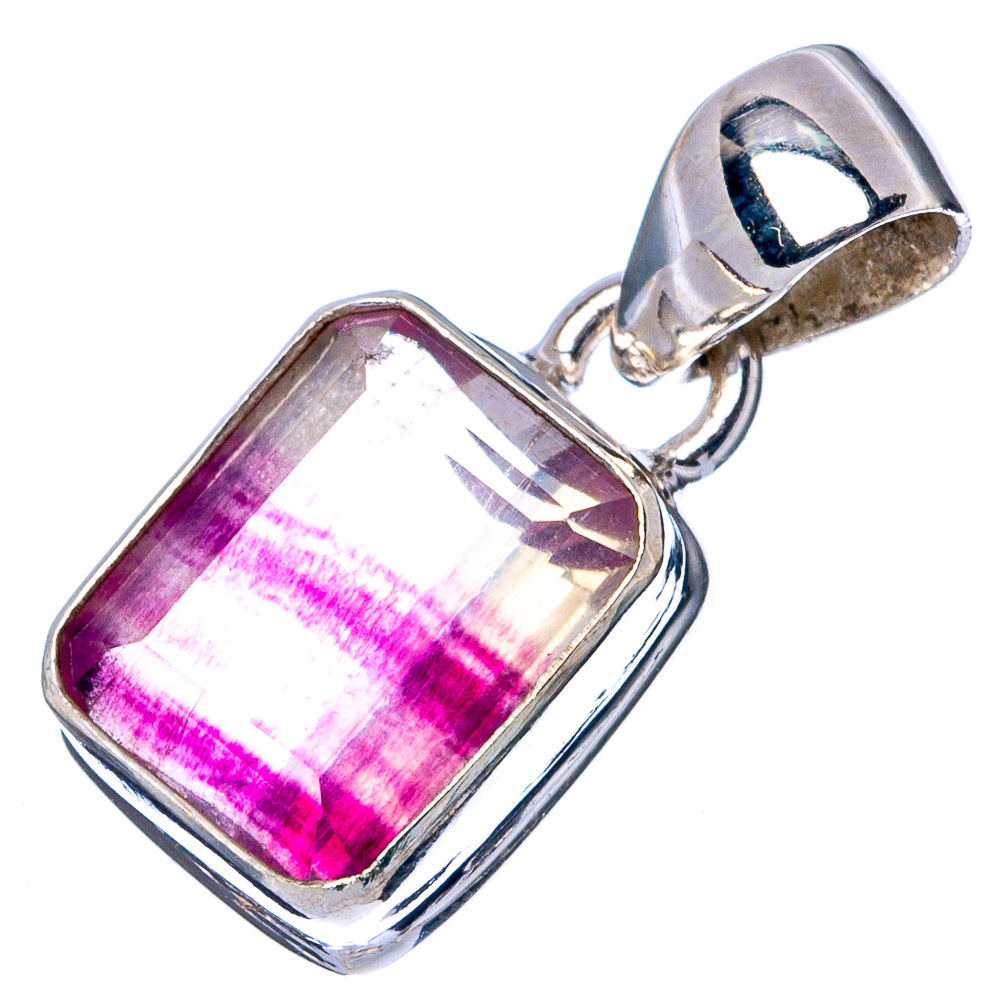 Faceted Fluorite Pendant 7/8" (925 Sterling Silver) P43018