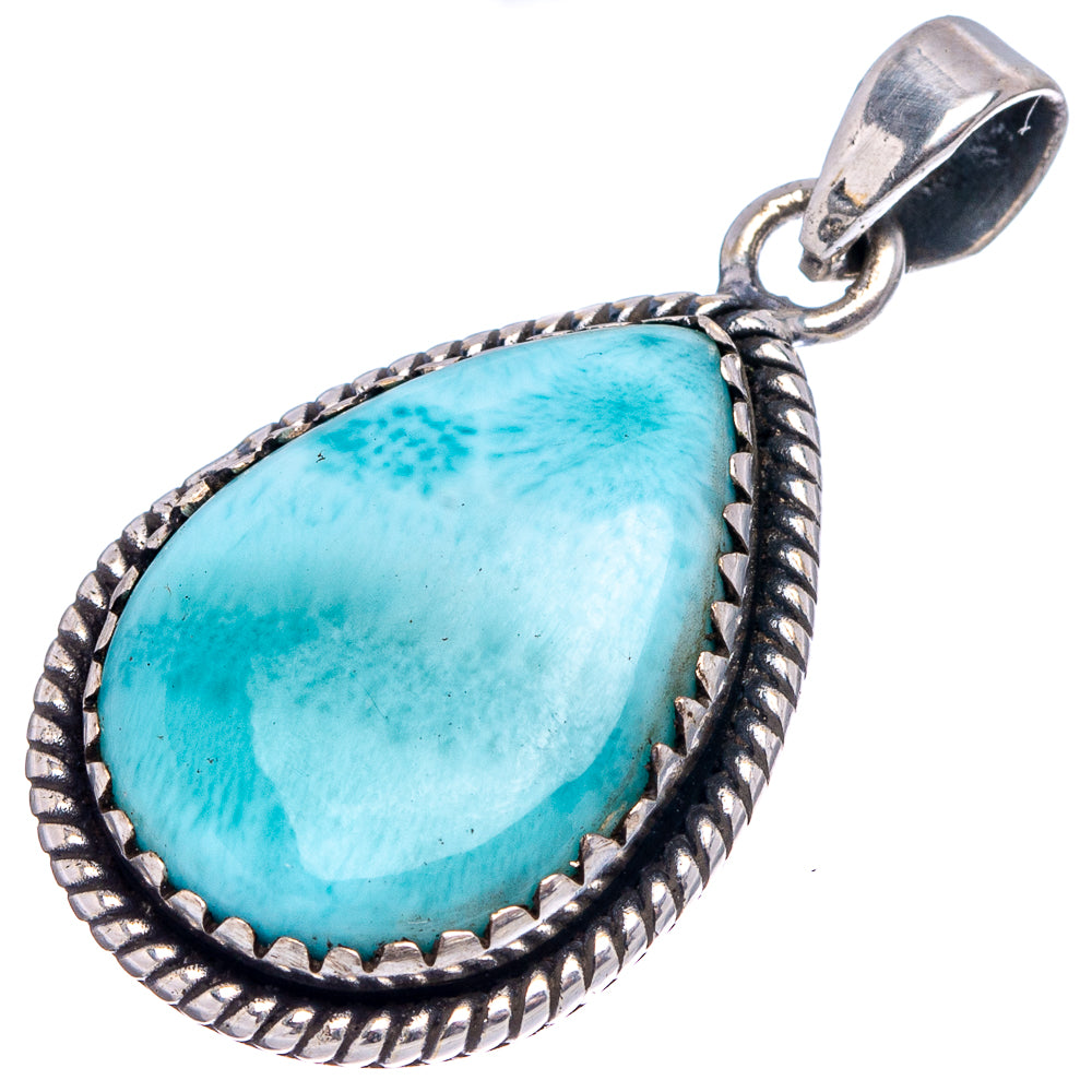 Rare Larimar Pendant 1 1/2" (.925 Sterling Silver)