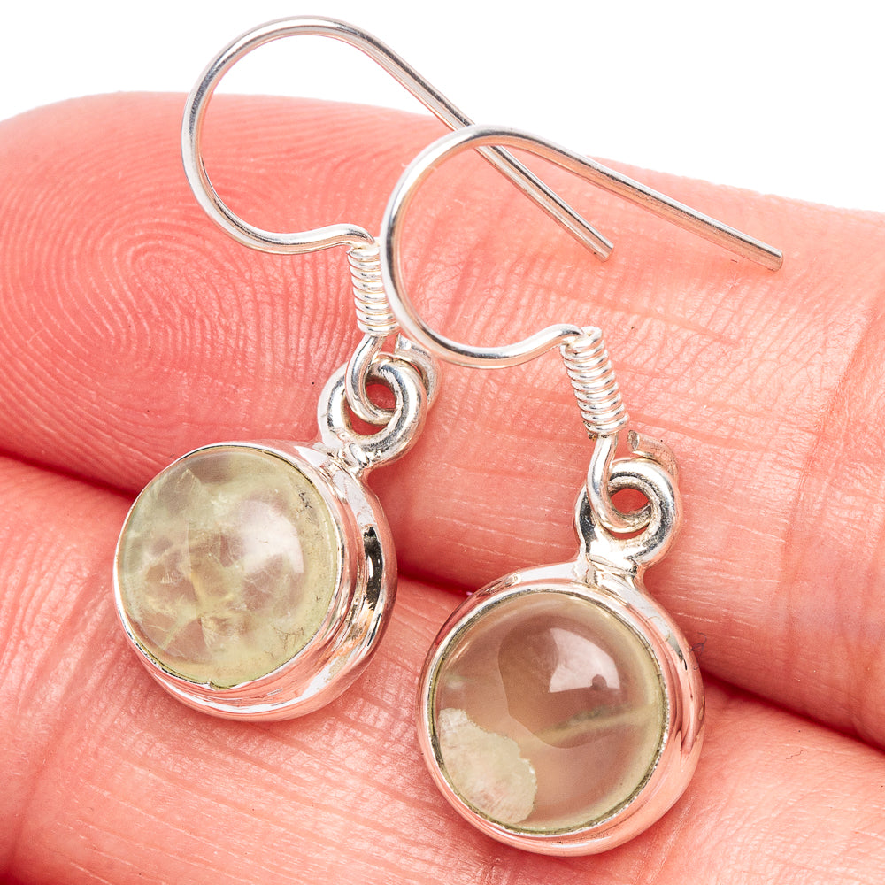 Prehnite Earrings 1 1/8" (925 Sterling Silver) E433422