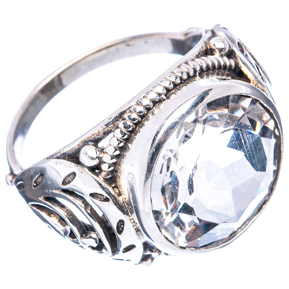 (Classic Series) White Quartz Ring Size 5.75 (.925 Sterling Silver)