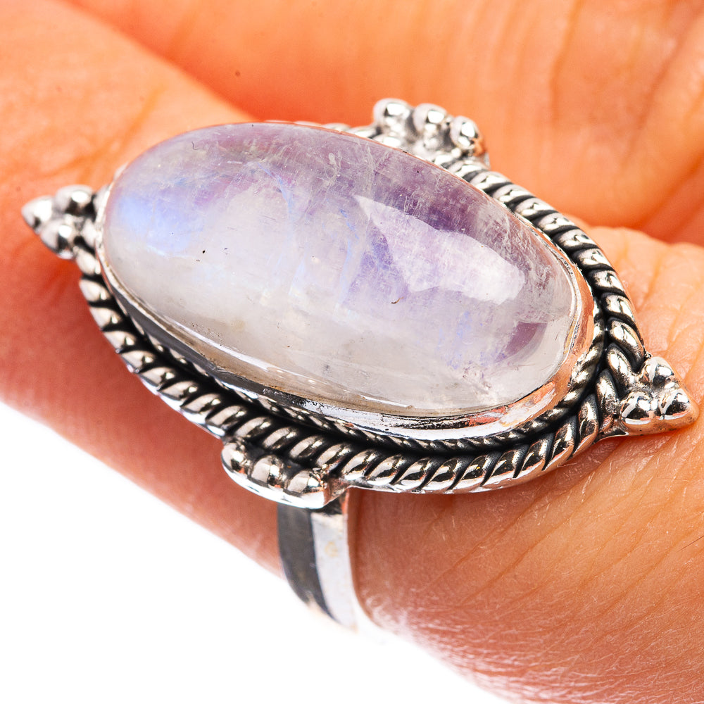 Rainbow Moonstone Ring Size 6.25 (925 Sterling Silver) R142943