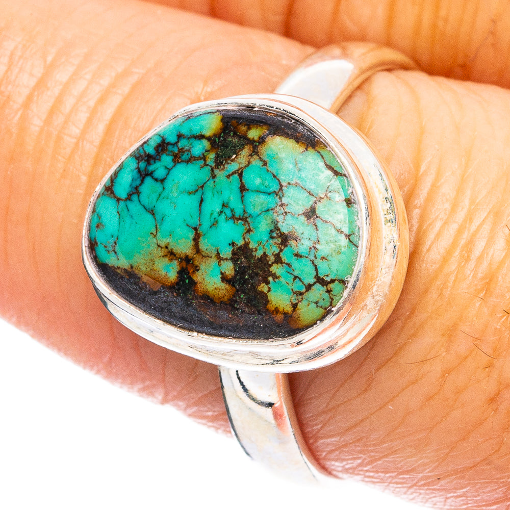 Rare Arizona Spider Web Turquoise Ring Size 8.75 (925 Sterling Silver) R4808