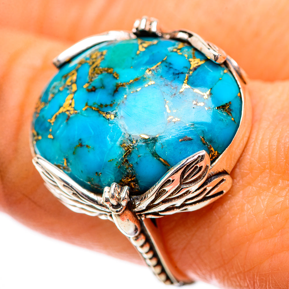 Blue Copper Composite Turquoise Ring Size 8.75 (925 Sterling Silver) RING139045