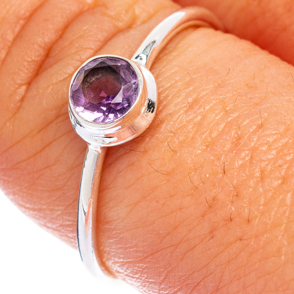 Faceted Amethyst Dainty Ring Size 8.75 (925 Sterling Silver) R145511