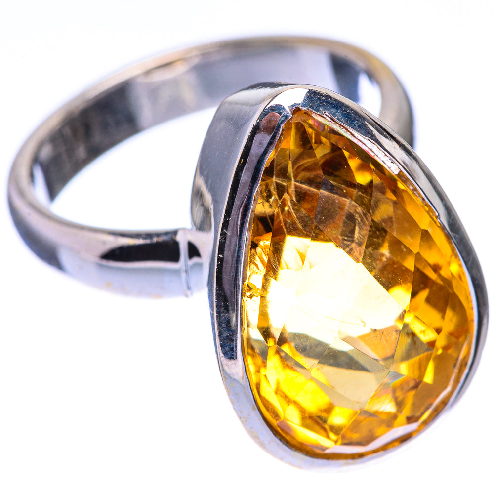 Faceted Citrine Ring Size 7.5 (925 Sterling Silver) R140542