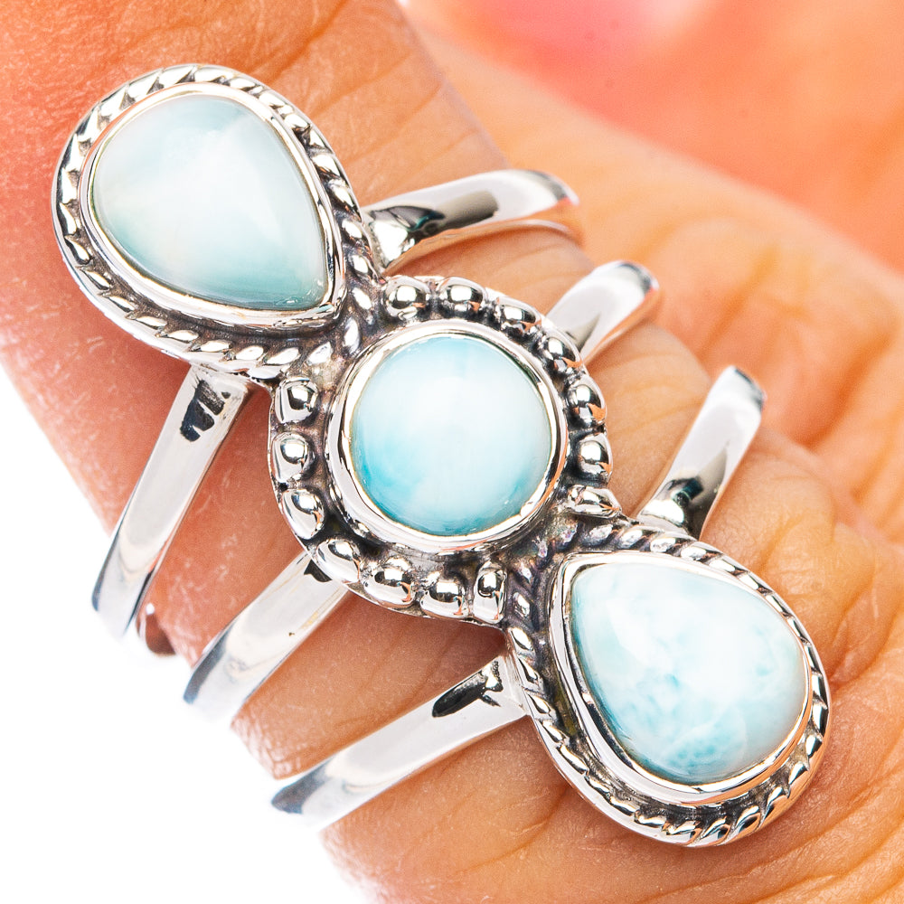 Premium  Larimar Ring Size 5.75 (925 Sterling Silver) RING7688