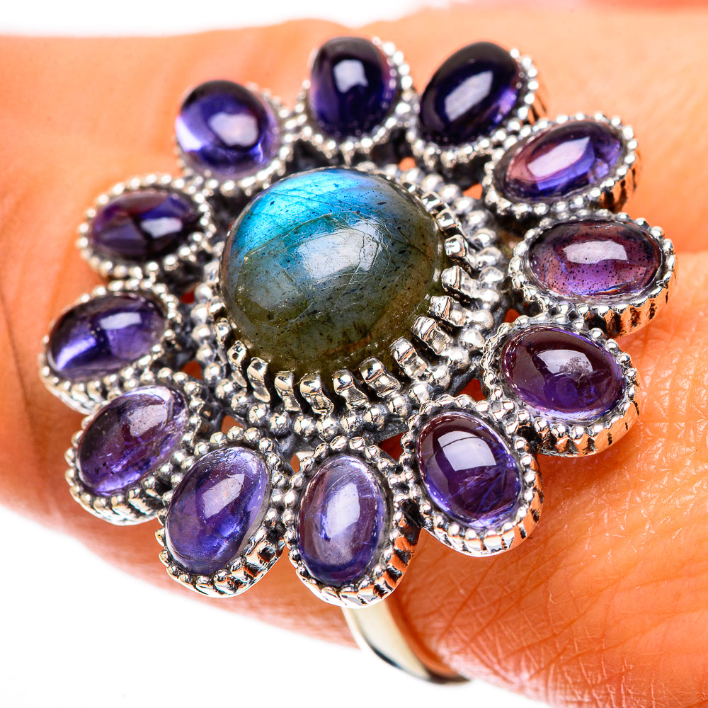 Large Labradorite, Tanzanite Ring Size 8.5 (925 Sterling Silver) RING137944