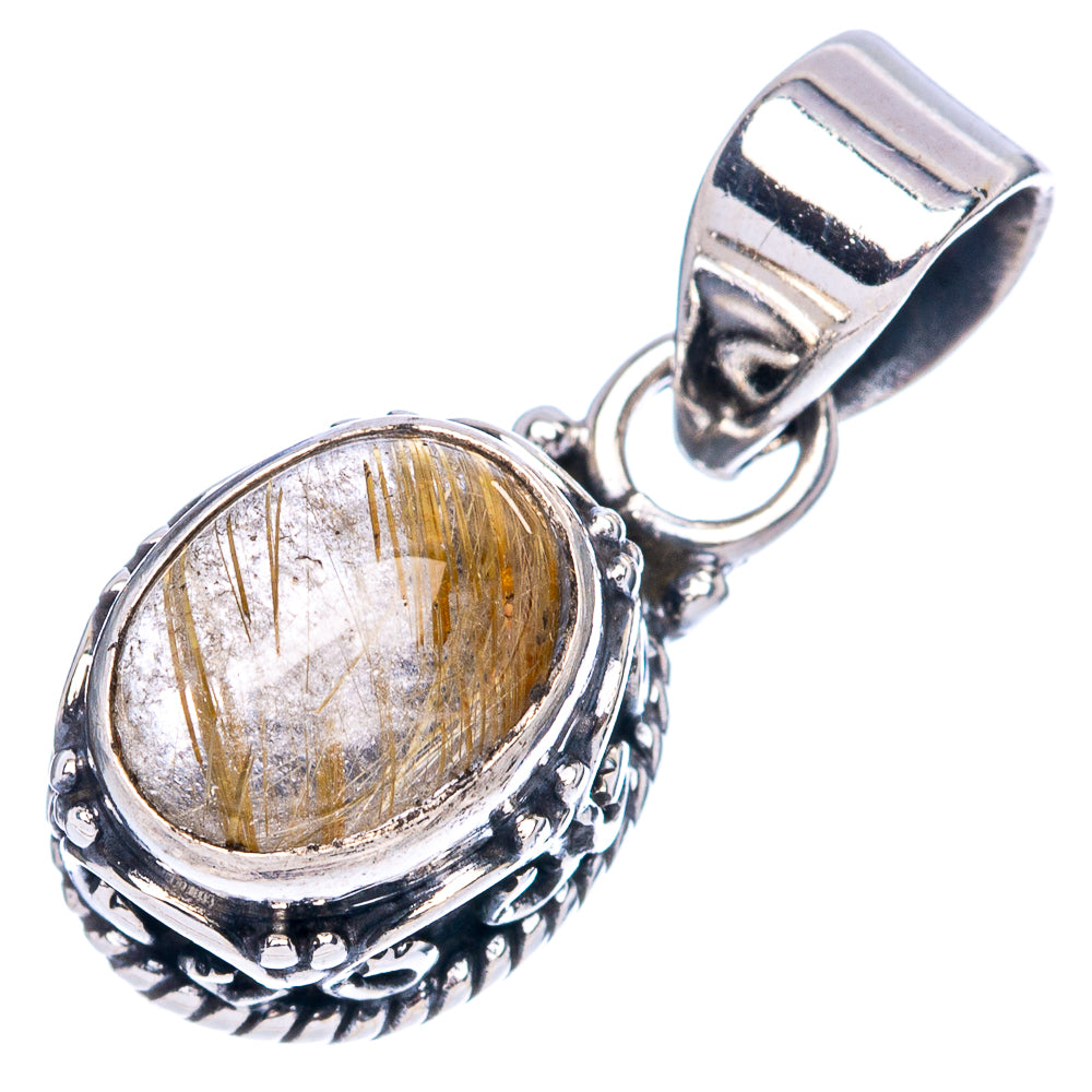 Rutilated Quartz Pendants 7/8" (925 Sterling Silver) P42344