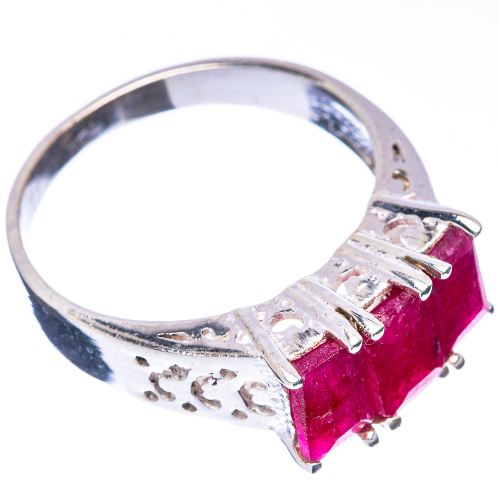 Red Sillimnate Ring Size 7.75 (925 Sterling Silver) R5687