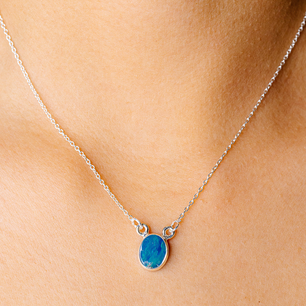 Doublet Opal Necklace 16.375" (925 Sterling Silver) N90268
