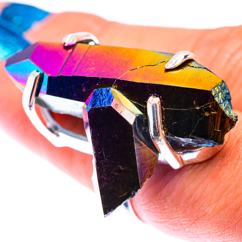 Large Titanium Sunshine Druzy Ring Size 6.5 (925 Sterling Silver) RING140193