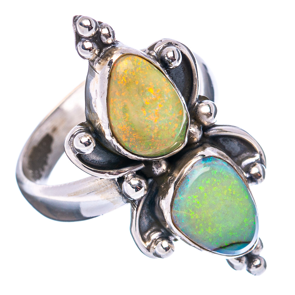 Rare Sterling Opal Ring Size 7 Adjustable (.925 Sterling Silver)