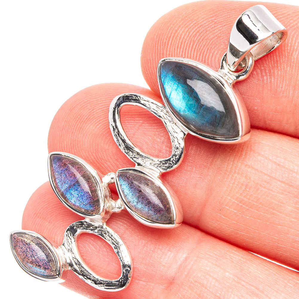 Labradorite 925 Sterling Silver Premium Pendants 1 5/8" (925 Sterling Silver) P43749