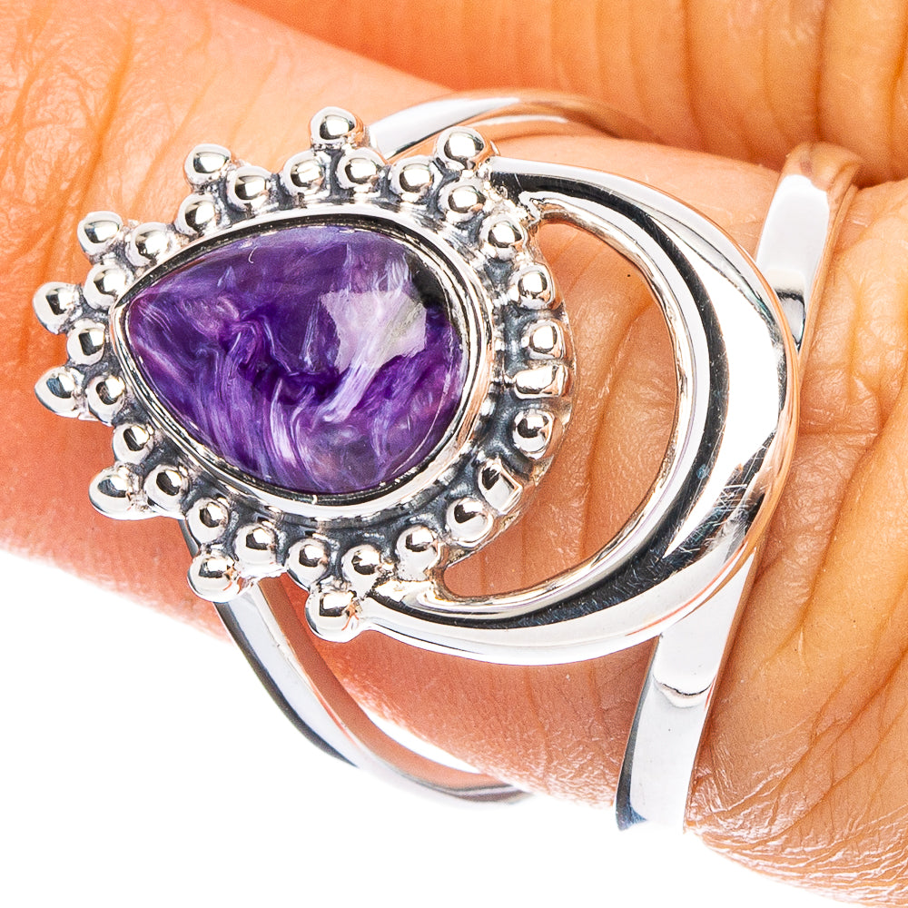 Charoite 925 Sterling Silver Premium Ring Size 6.75 (925 Sterling Silver) R6574