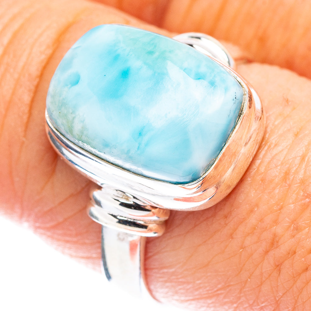 Rare Larimar Ring Size 8.75 (.925 Sterling Silver)