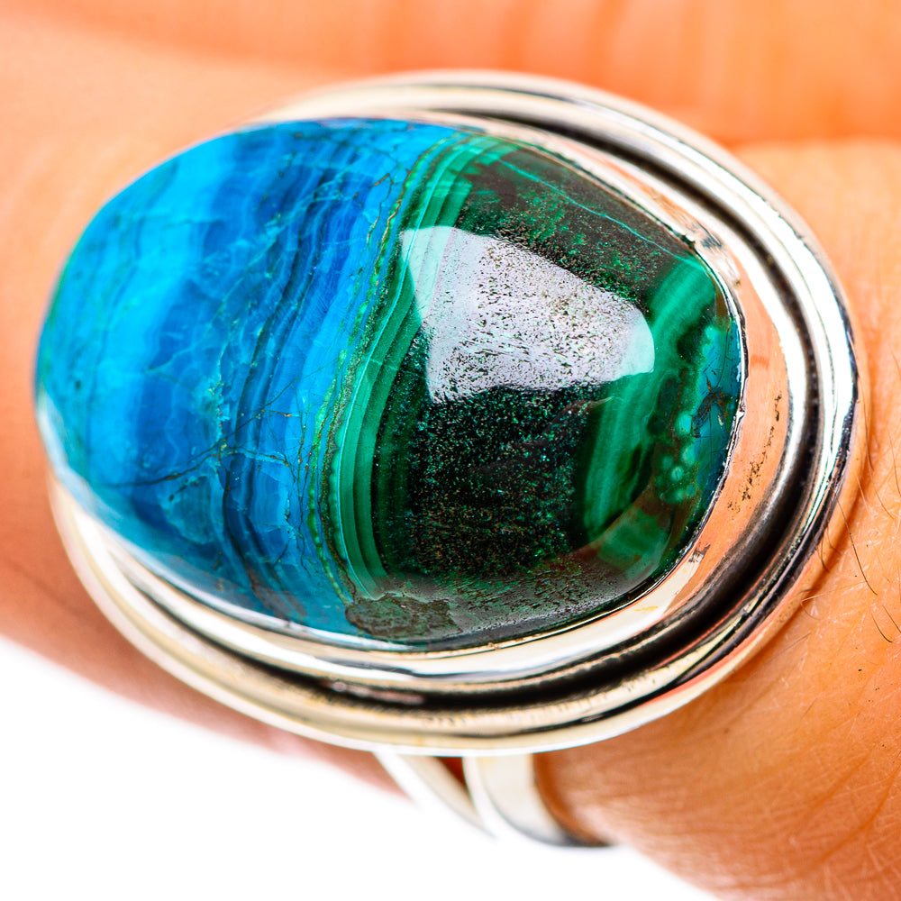 Malachite In Chrysocolla Ring Size 6.75 (925 Sterling Silver) RING139143